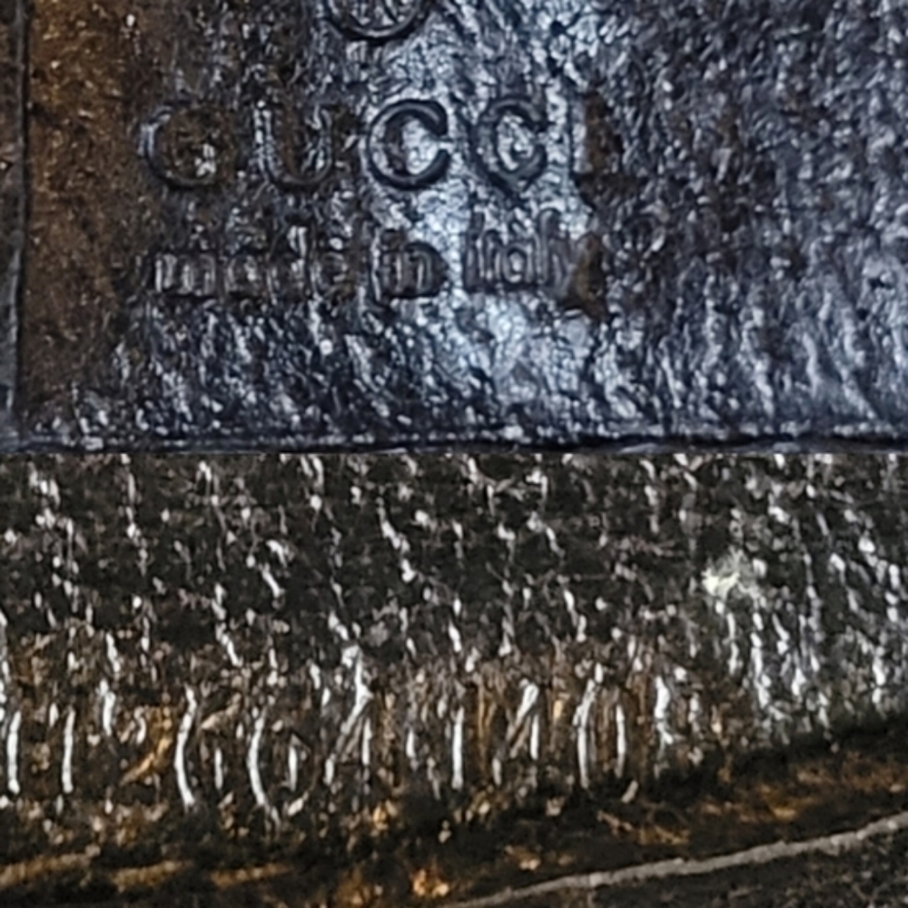 Gucci Black Wallet COMPACT Monogram Metal Bar French Flap Wallet Black AUTHENTIC - Picture 13 of 13